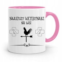 Kubek Różowy Weterynarza Najlepszy Na Wsi Prezent Z Nadrukiem Ze Zdjęciem