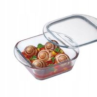 SIMAX SZKLANE NACZYNIE ŻAROODPORNE MINI KWADRATOWE Z POKRYWĄ 0,4 L 0,3+0,1