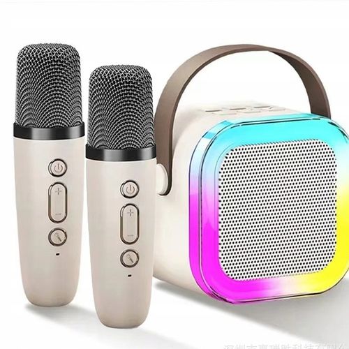 GŁOŚNIK BLUETOOTH PRZENOŚNE KARAOKE LAMPKA RGB 2 MIKROFONY USB SD MINI JACK na Arena.pl