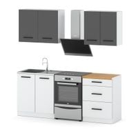 Meble Kuchenne Biało Szare Mat Nowoczesne 2.0m Szafki Kuchenne Modułowe