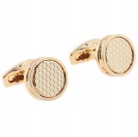 WANDALLIA Spinki do mankietów SP-MN-446 Okrągłe Złote Klasyczne Męskie