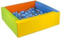 Kwadratowy suchy basen z ekoskóry z 200 piłeczkami ZABAWA w DOMU i OGRODZIE