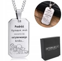 Zawieszka Nieśmiertelnik Męski z GRAWEREM + Pancerka Stal 316L