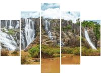105CM 150CM OBRAZ 5 ELEM PIĘKNY WODOSPAD DRUK