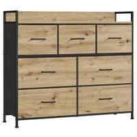 Komoda do salonu dąb artisan czarna 98 cm loft szuflady industrialna