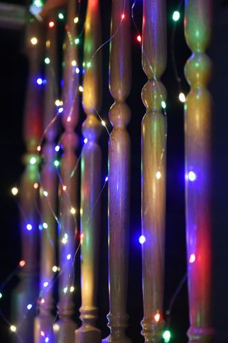 KURTYNA ŚWIETLNA LAMPKI SOPLE DRUCIKI 200 LED 2x2m GIRLANDA USB + ADAPTER na Arena.pl