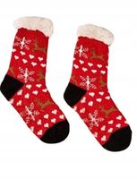 SKARPETY Grube Świąteczne Miękkie Skarpetki Damskie Zimowe ABS 39-42