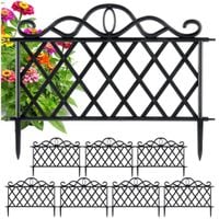 8x Płotek Ogrodowy Czarny Border Palisada Obrzeże Trawnika Grządki 384 cm