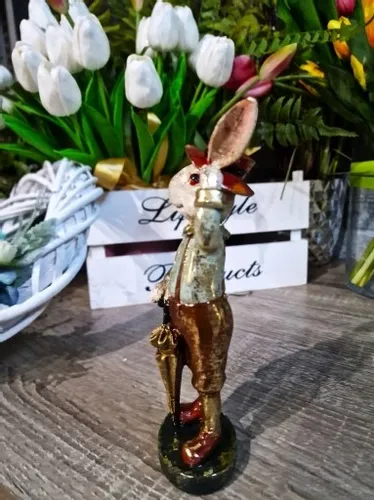 FIGURKA WIELKANOCNY ZAJĄC KRÓLIK Z PARASOLKĄ model III na Arena.pl
