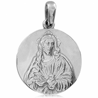 SREBRNY DWUSTRONNY MEDALIK SZKAPLERZ Z MATKĄ BOSKĄ I JEZUSEM SREBRO PRÓBY 925