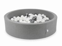 Suchy basen szary 110x30 z piłeczkami 400 sztuk (białe, perłowe, metaliczny grafit)