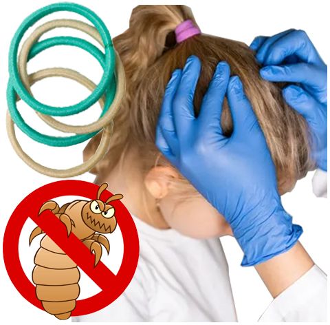 GUMKI PRZECIW WSZOM DO WŁOSÓW NA WSZY ODSTRASZAJĄCE DLA DZIECKA zestaw 4x na Arena.pl