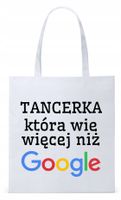 Torba Biała Eco Shopper Dla Tancerki Prezent Z Nadrukiem Ze Zdjęciem