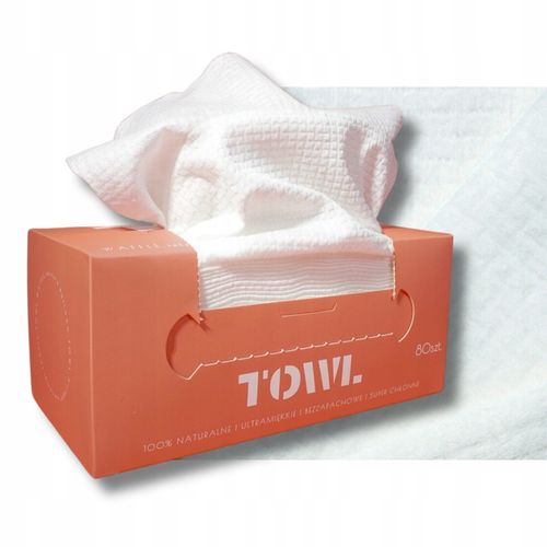 JEDNORAZOWE RĘCZNIKI DO TWARZY 80 szt. - TOWL WAFFLE na Arena.pl