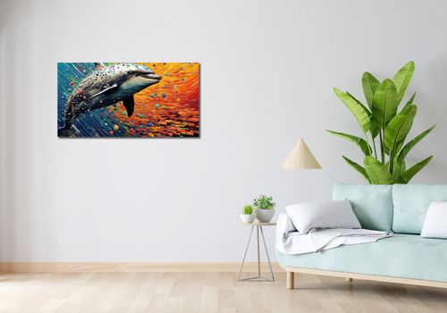 Obraz 100x50cm Delfin w Palecie Barw na Arena.pl