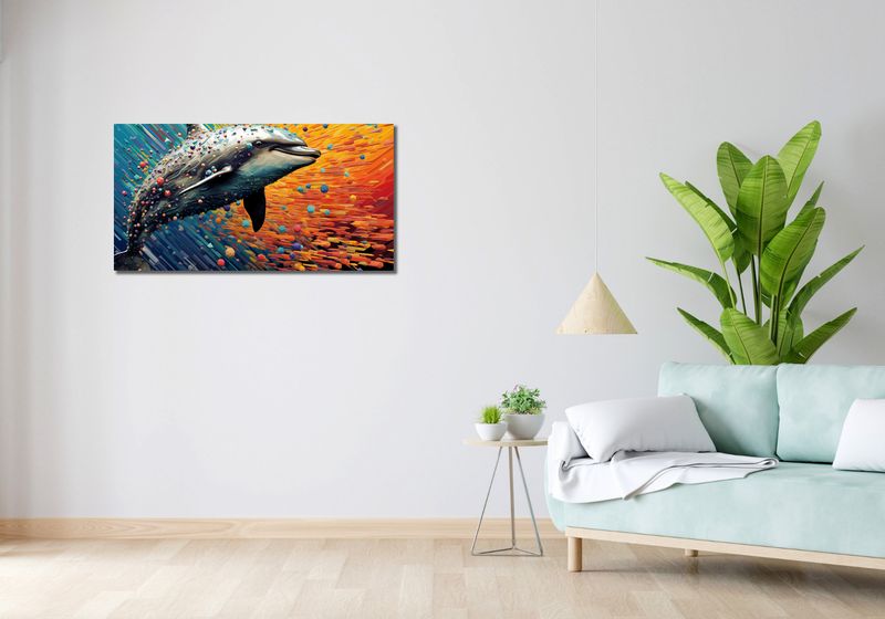 Obraz 100x50cm Delfin w Palecie Barw zdjęcie 2