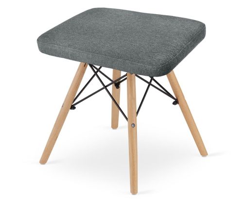 Taboret WERK - szary materiał / nogi naturalne x 4 na Arena.pl