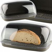 CHLEBAK JEDNOCZĘŚCIOWY PLASTIKOWY Z PRZEZROCZYSTĄ POKRYWĄ 36x27x18 CM