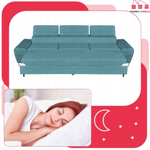 Zestaw mebli wypoczynkowych Bosso Sofa 3os fotele niebieskie na Arena.pl