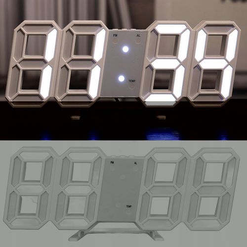 ZEGAR ŚCIENNY 3D LED ELEKTRONICZNY CYFROWY DATA na Arena.pl