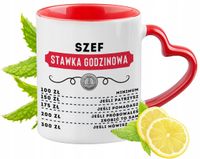 Kubek Czerwony Z Uszkiem W Kształcie Serca Dla Szefa Na Prezent