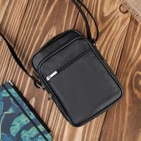 saszetka męska skórzana na ramię torba czarna pojemna abruzzo abr-01