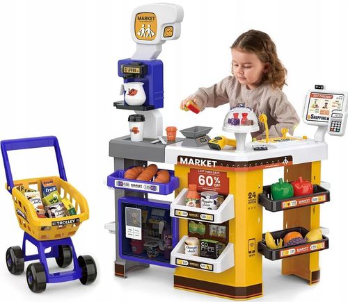SUPERMARKET SKLEP OBROTOWA KASA dla Dzieci LODÓWKA KOSZYK MATADI na Arena.pl