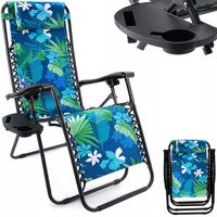 FOTEL OGRODOWY LEŻAK ROZKŁADANY PLAŻOWY KRZESŁO KEMPINGOWE KWIATY GRATIS