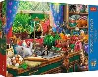 Urocze puzzle z kotami - Trefl Tea Time Kociaki rozrabiaki - 1000 elementów