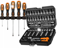 NEO TOOLS Klucze Nasadowe 1/4" 55el + Wkrętaki Magnetyczna Końcówka 5 szt