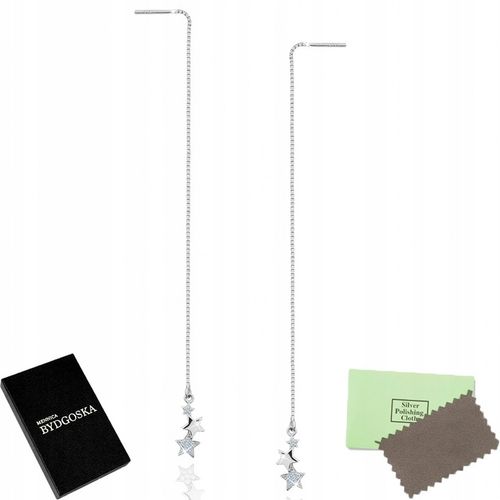 Długie srebrne kolczyki wiszące przeciągane srebro 925 elegancja na Arena.pl