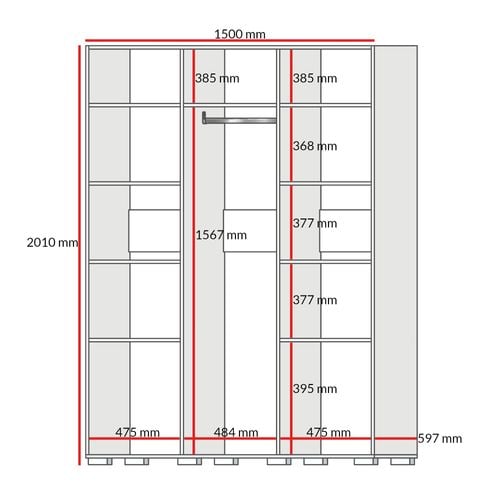 Szafa uchylna Napoli 3D 150 Kaszmir (czarny uchwyt) na Arena.pl
