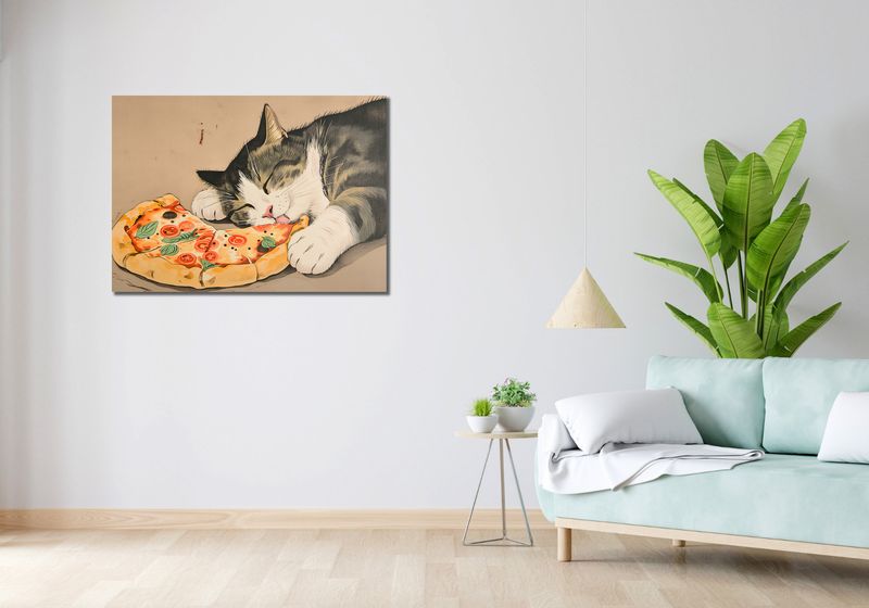 Obraz 100x70cm Pizza Dla Kota zdjęcie 2