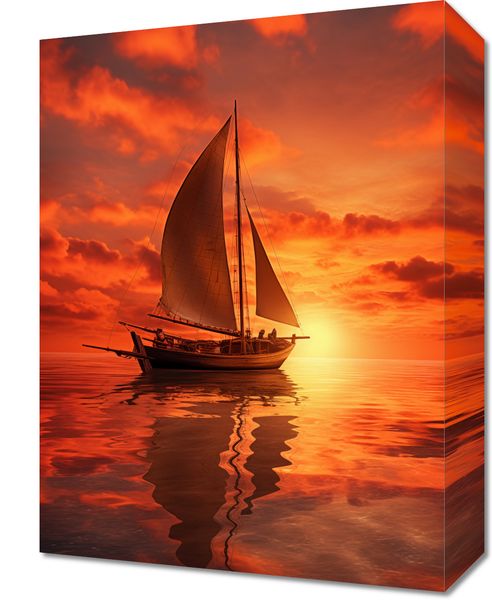 Obraz 30x40cm Pod Żaglami Zachodu Słońca zdjęcie 1