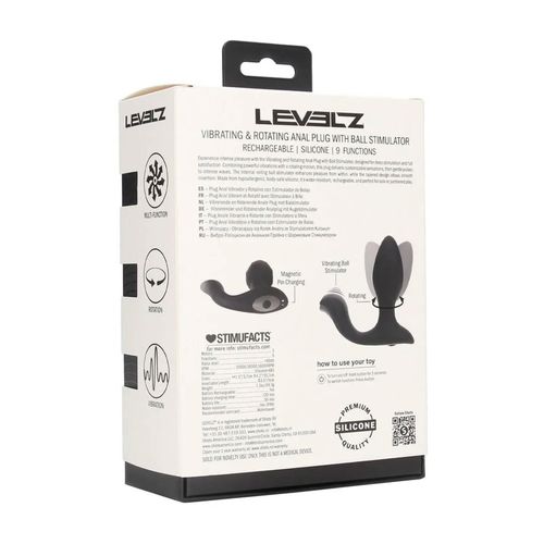 Vibrating And Rotating Silicone Anal Plug With Ball Stimulator - Black na Arena.pl