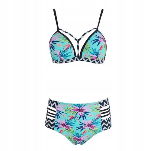 Komplet bikini dwuczęściowe push up wysoki stan strój kąpielowy basen plaża na Arena.pl