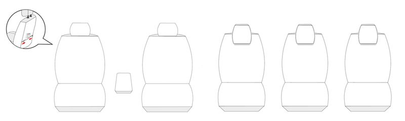 Opel Zafira C Tourer 5 os od 2011 Pokrowce fotele szyte na miarę zdjęcie 6