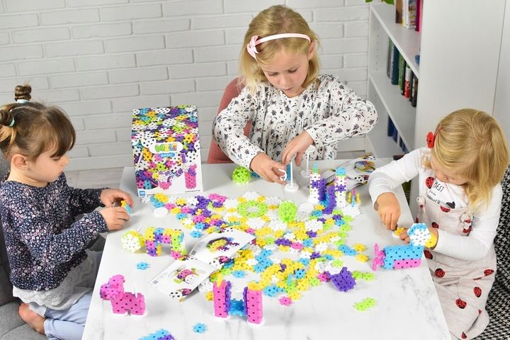KLOCKI KONSTRUKCYJNE WAFLE MELI Basic Constructor PINK 400 el PUZZLE GOFRY zdjęcie 10