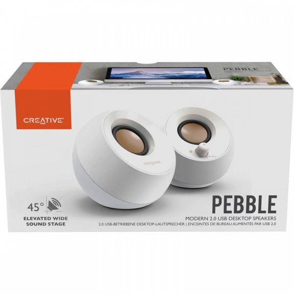 Głośniki komputerowe Creative Pebble 2.0 USB / Jack Białe zdjęcie 10