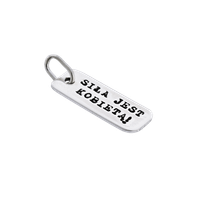 Fit Kolekcja - Zawieszka na łańcuszek srebrna blaszka SIŁA JEST KOBIETĄ!