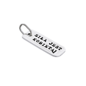 Fit Kolekcja - Zawieszka na łańcuszek srebrna blaszka SIŁA JEST KOBIETĄ!