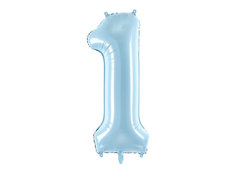 Balon foliowy cyfra 1 niebieski 86 cm zdjęcie 1