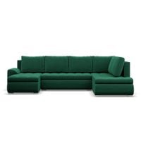 Duży narożnik U, prawostronny, BOSCO, velvet, 300cm, zieleń | TYLETEGOTU