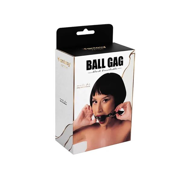 Black Breathable Ball Gag With AdjustableStrap. zdjęcie 5