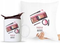 Zestaw Poduszka + Kubek Kosmetyczki Makijażystki Z Nadrukiem Ze Zdjęciem
