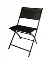 Krzesło ogrodowe czarne LOBOS składane balkon taras lekkie i stabilne