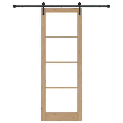 Drzwi przesuwne ORKDAL Brązowy 83 x 232 cm Lite drewno sosnowe na Arena.pl