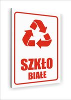Tabliczka znak informacyjny nadruk uv dibond 40x30 SZKŁO BIAŁE