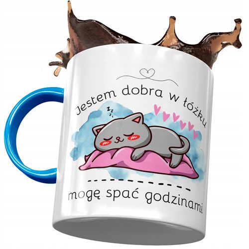 Kubek Błękitny Śmieszny Jestem Dobra W Łóżku Z Nadrukiem Ze Zdjęciem na Arena.pl