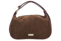 Elegancka torebka zamszowa na ramię - Brązowa